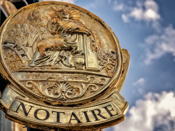 Image d'un panonceau d'une étude de notaire